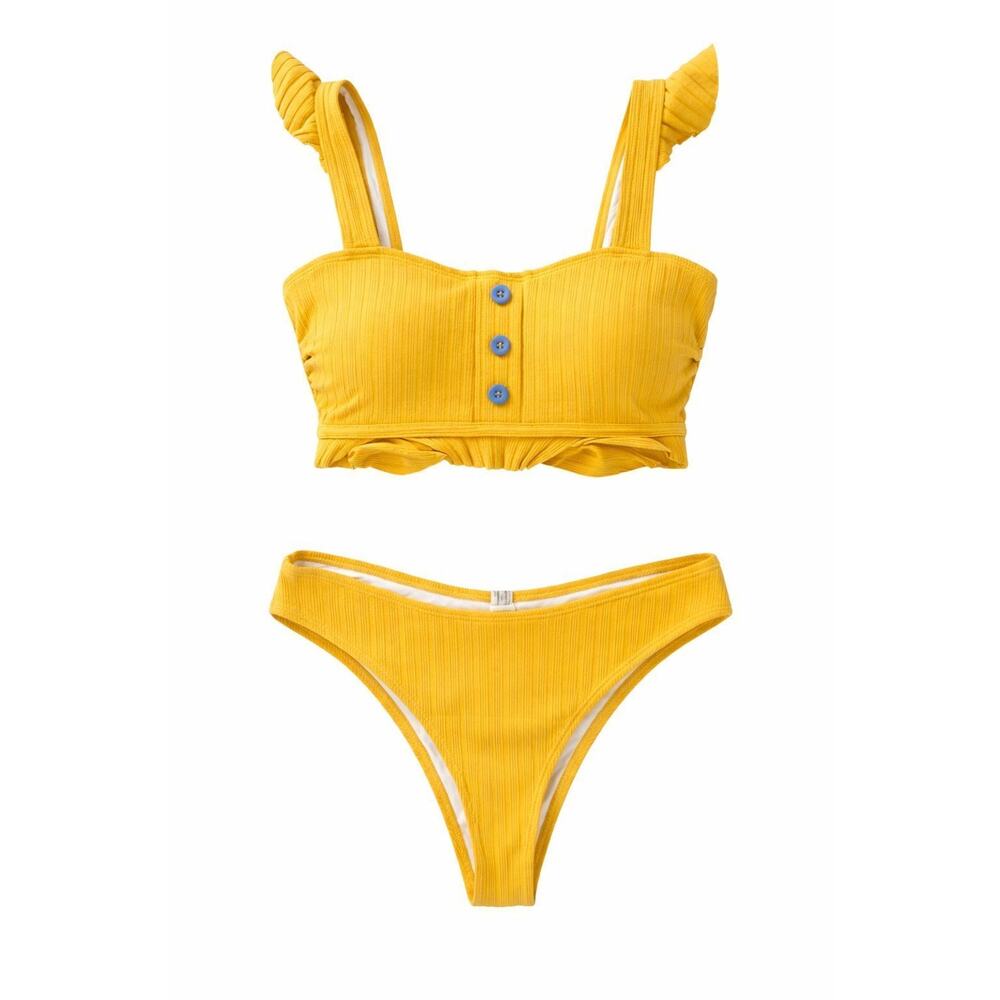 Ruffle top bikini